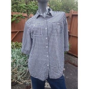 CROFT & BARROW XL Black and white checkered button up top